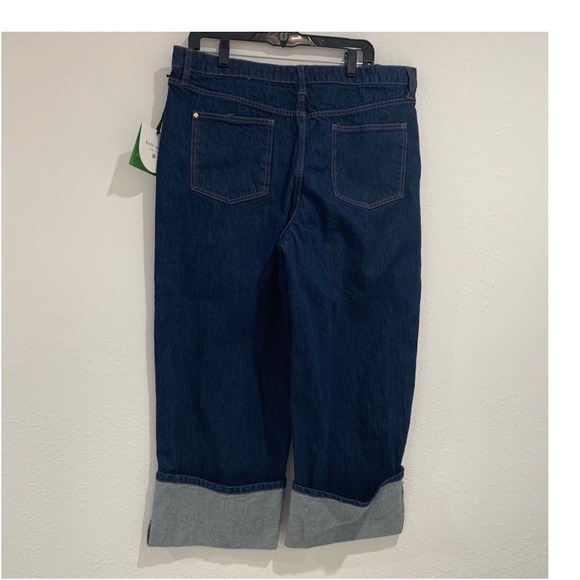 Kate spade x target size 0 blue denim straight‎ leg turn up jeans - Picture 10 of 12